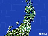 東北地方のアメダス実況(風向・風速)(2022年02月22日)