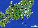 関東・甲信地方のアメダス実況(風向・風速)(2022年02月22日)