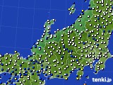 北陸地方のアメダス実況(風向・風速)(2022年02月22日)