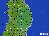岩手県のアメダス実況(風向・風速)(2022年02月22日)