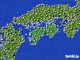 四国地方のアメダス実況(風向・風速)(2022年02月24日)