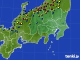 関東・甲信地方のアメダス実況(積雪深)(2022年02月25日)