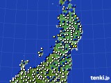 2022年02月25日の東北地方のアメダス(風向・風速)