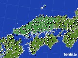 中国地方のアメダス実況(風向・風速)(2022年02月25日)
