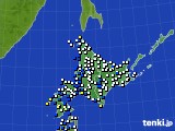 北海道地方のアメダス実況(風向・風速)(2022年02月27日)