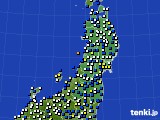 2022年02月27日の東北地方のアメダス(風向・風速)
