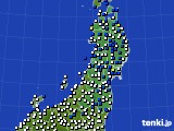2022年02月28日の東北地方のアメダス(風向・風速)