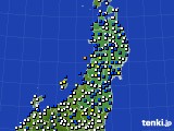 2022年03月03日の東北地方のアメダス(風向・風速)