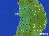 秋田県のアメダス実況(風向・風速)(2022年03月04日)