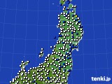 東北地方のアメダス実況(風向・風速)(2022年03月07日)