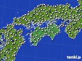 四国地方のアメダス実況(風向・風速)(2022年03月09日)