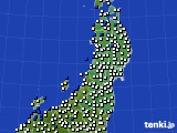 東北地方のアメダス実況(風向・風速)(2022年03月11日)
