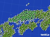 2022年03月12日の中国地方のアメダス(風向・風速)