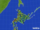 北海道地方のアメダス実況(積雪深)(2022年03月13日)