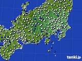 関東・甲信地方のアメダス実況(風向・風速)(2022年03月13日)