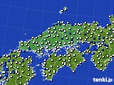 2022年03月13日の中国地方のアメダス(風向・風速)