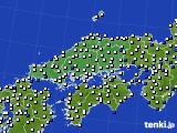 2022年03月15日の中国地方のアメダス(風向・風速)