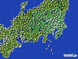 関東・甲信地方のアメダス実況(風向・風速)(2022年03月21日)