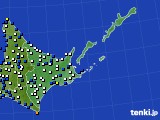 道東のアメダス実況(風向・風速)(2022年03月21日)