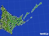 道東のアメダス実況(風向・風速)(2022年03月22日)