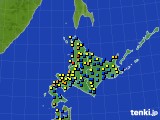 北海道地方のアメダス実況(積雪深)(2022年03月24日)