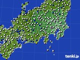 関東・甲信地方のアメダス実況(風向・風速)(2022年03月24日)