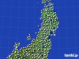 東北地方のアメダス実況(風向・風速)(2022年03月25日)