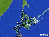 北海道地方のアメダス実況(風向・風速)(2022年03月27日)