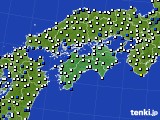 四国地方のアメダス実況(風向・風速)(2022年03月27日)