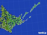道東のアメダス実況(風向・風速)(2022年03月27日)
