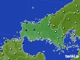 2022年03月28日の山口県のアメダス(風向・風速)