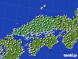 2022年03月29日の中国地方のアメダス(風向・風速)