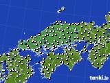 2022年03月31日の中国地方のアメダス(風向・風速)