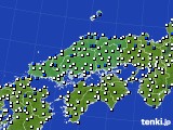 中国地方のアメダス実況(風向・風速)(2022年04月06日)