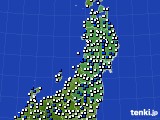 2022年04月07日の東北地方のアメダス(風向・風速)
