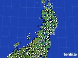 2022年04月09日の東北地方のアメダス(風向・風速)