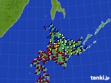 北海道地方のアメダス実況(日照時間)(2022年04月11日)