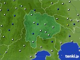 山梨県のアメダス実況(風向・風速)(2022年04月11日)