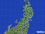 東北地方のアメダス実況(風向・風速)(2022年04月14日)