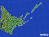 道東のアメダス実況(風向・風速)(2022年04月14日)