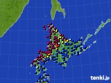 北海道地方のアメダス実況(日照時間)(2022年04月15日)