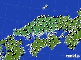 2022年04月15日の中国地方のアメダス(風向・風速)