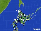 北海道地方のアメダス実況(風向・風速)(2022年04月16日)