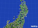 2022年04月16日の東北地方のアメダス(風向・風速)