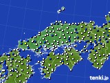 2022年04月16日の中国地方のアメダス(風向・風速)