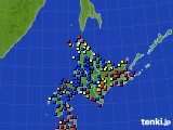 北海道地方のアメダス実況(日照時間)(2022年04月17日)