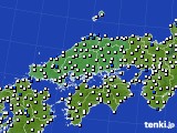 2022年04月17日の中国地方のアメダス(風向・風速)