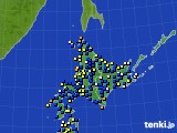 北海道地方のアメダス実況(風向・風速)(2022年04月27日)