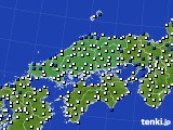 2022年04月27日の中国地方のアメダス(風向・風速)
