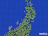 2022年05月08日の東北地方のアメダス(風向・風速)